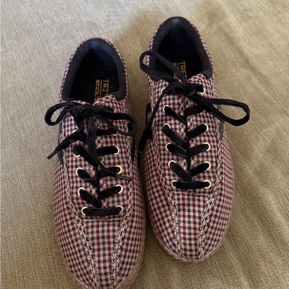 Tretorn Brown Sole Plaid Sneakers